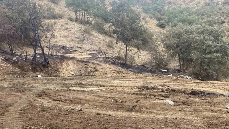 Telef olan küçükbaş hayvanlar iş makinaları yardımıyla toprağa gömüldü