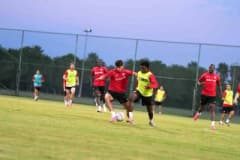 Çorum FK futbolcuları Antalya kampında antrenman yaparken