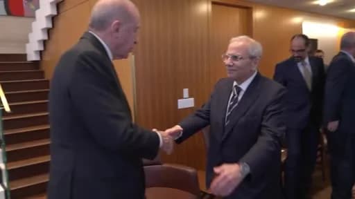 Cumhurbaşkanı Recep Tayyip Erdoğan ve Lübnan Başbakanı Nevvaf Selam New York'ta görüşme yaparken