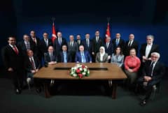 Cumhurbaşkanı Recep Tayyip Erdoğan, New York'ta gazetecilerle sohbet ederken