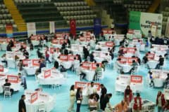 Muğla’da Deneyap Teknoloji Atölyeleri uygulama sınavı sırasında öğrenciler sınav salonunda