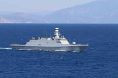 Denizkurdu-I/2026 Tatbikatı kapsamında TCG Anadolu gemisinden insansız hava aracı dikey kalkış yaparken