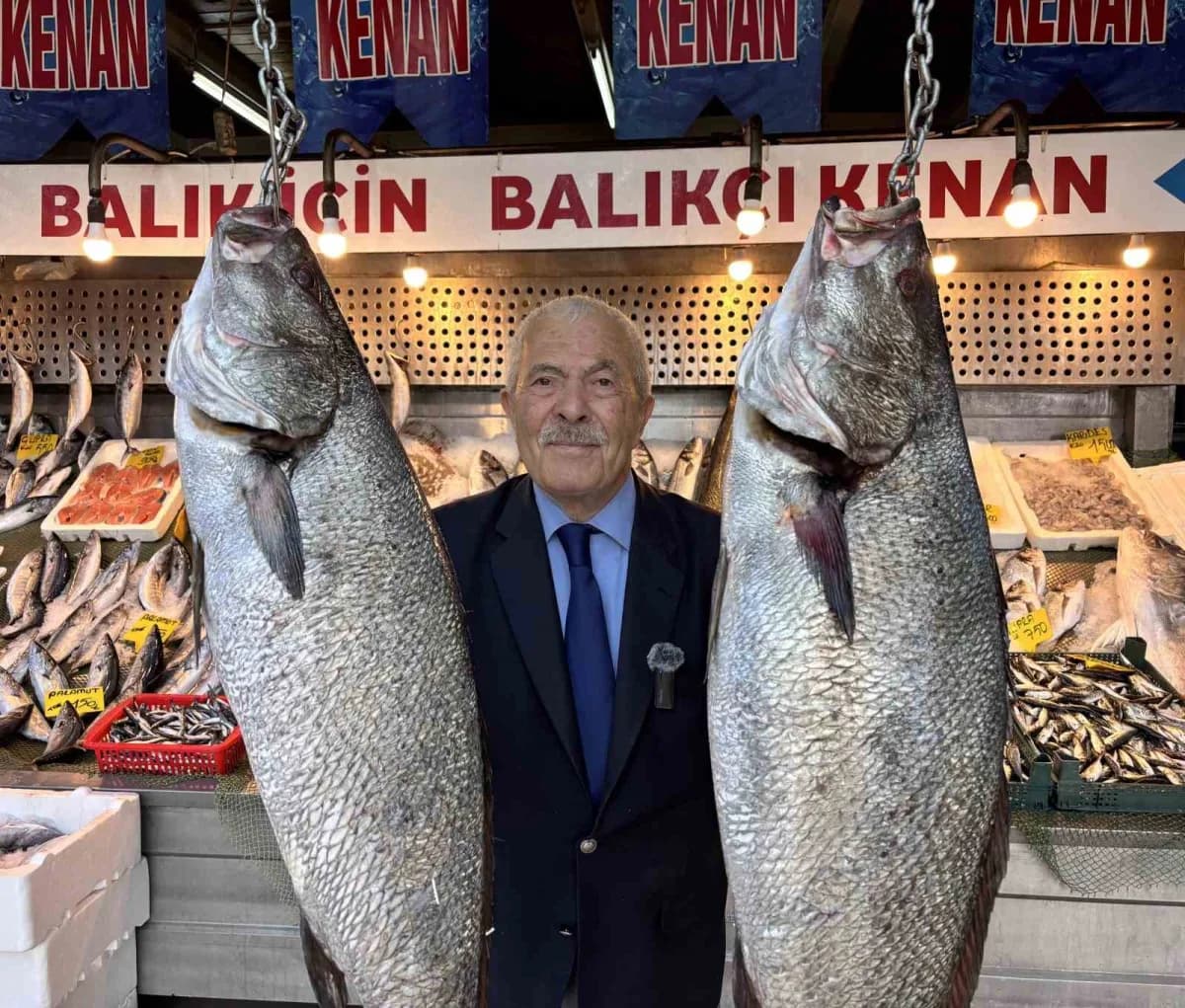 Balık tezgahında palamut, hamsi ve sardalya çeşitleriyle dolu tezgah görüntüsü