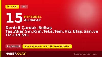 Denizli Çardak Beltaş 15 temizlik personeli alımı ilanı başvuru detayları