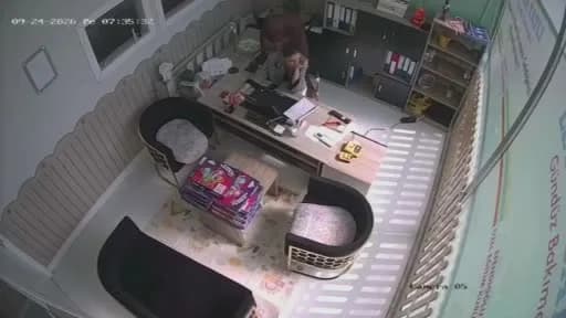 Adıyaman Kahta ilçesindeki kreşte deprem anında öğretmenlerin çocukları tahliye ettiği anlar