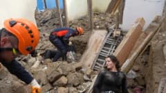 Gümüşhane Kelkit ilçesinde gerçekleştirilen deprem tatbikatından arama kurtarma ekiplerinin çalışması