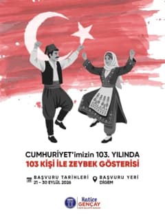 Didim’de 29 Ekim Cumhuriyet Bayramı için hazırlanan 103 kişilik zeybek gösterisi provalarından bir kare