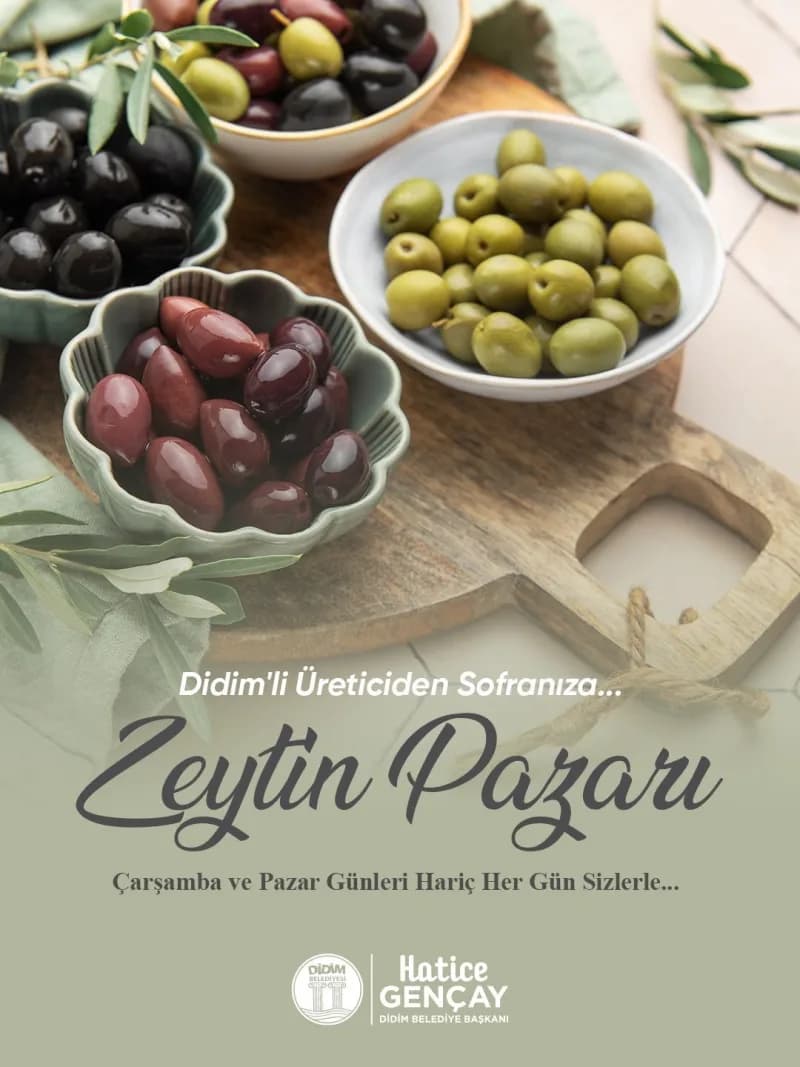 Didim Çarşamba Pazarı alanında kurulacak Zeytin Pazarı'nın açılış hazırlıkları
