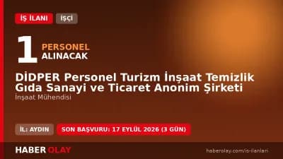 Didper Didim Belediyesi inşaat mühendisi alımı başvuru şartları ve detayları