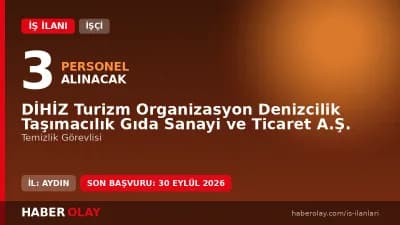 DİHİZ Turizm Organizasyon Didim'de 3 temizlik görevlisi iş ilanı başvuruları devam ediyor