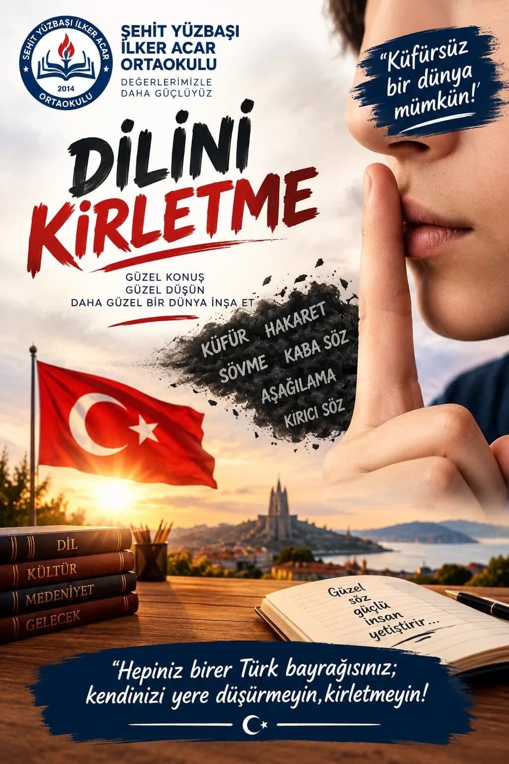 Öğrencilere iletişim dilinde nezaket ve saygı projesi: "Dilini Kirletme"