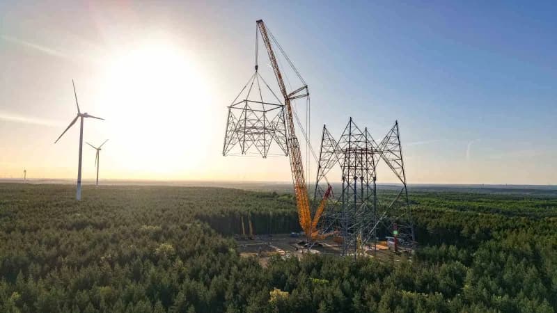 Almanya’nın Brandenburg eyaletinin Schipkau kasabasında 365 metrelik nihai yüksekliğe sahip dünyanın en yüksek Rüzgar tü