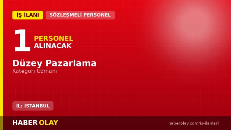 Düzey Pazarlama İstanbul'da 1 Kategori Uzmanı pozisyonu için personel alımı yapacak