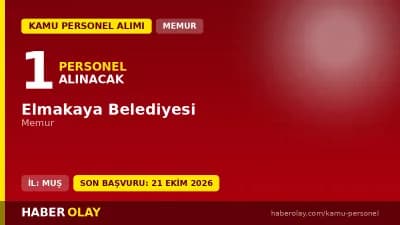 Elmakaya Belediyesi memur personel alımı ilanı başvuru ve sınav detayları 2026