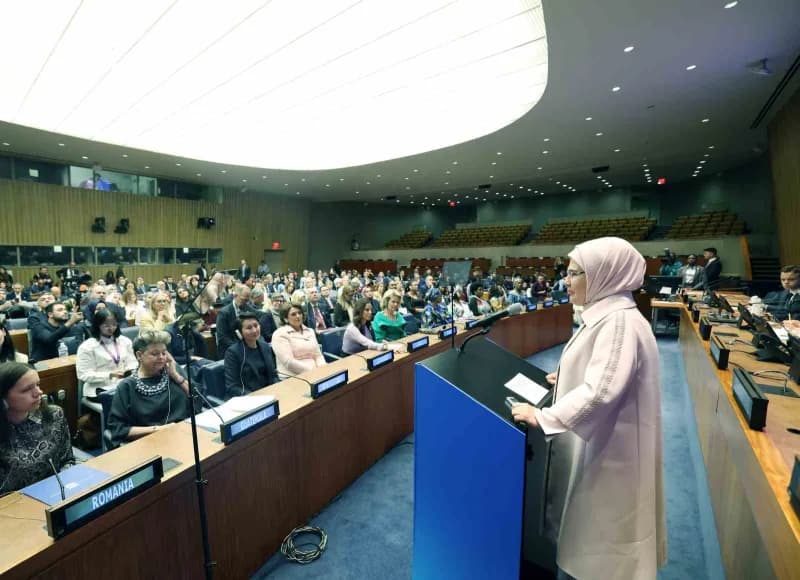 Cumhurbaşkanı Recep Tayyip Erdoğan'ın eşi, Birleşmiş Milletler (BM) Sıfır Atık Yüksek Düzeyli Şahsiyetler Danışma Kurulu