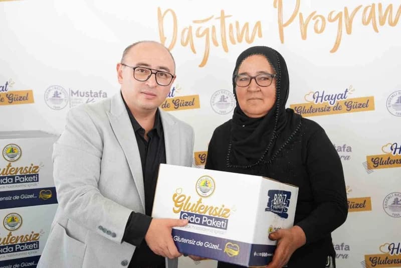 Erdemli Belediyesi tarafından çölyak hastalarına yönelik glütensiz destek paketi dağıtımı etkinliği