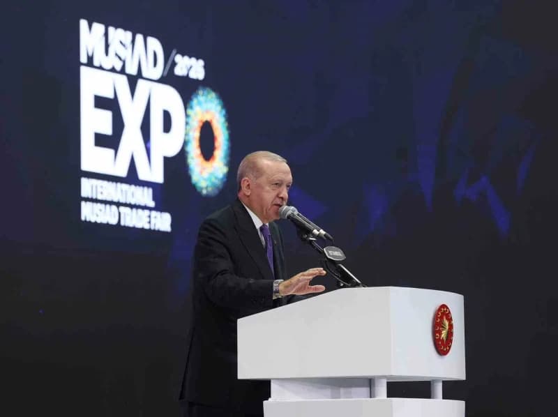 Cumhurbaşkanı Recep Tayyip Erdoğan, İstanbul Fuar Merkezi'nde MÜSİAD EXPO Uluslararası Ticaret Fuarı'nda konuşma yaparke