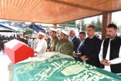 Erzurum’da Narmanlı Camii’nde düzenlenen genç akademisyen ve kahraman gazi cenaze töreni