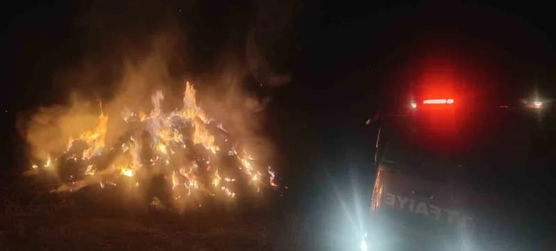 Erzurum’un Tekman ilçesinde çıkan yangında, bir vatandaşa ait yaklaşık 500 saman balyası yanarak kül oldu.