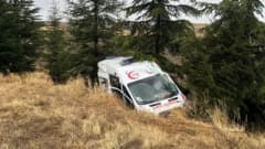Eskişehir Taşlık mevkiinde hasta nakleden ambulansın kaza yaptığı yol
