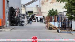 Eskişehir Organize Sanayi Bölgesi'nde yüksekten düşme sonucu hayatını kaybeden kişinin olay yeri