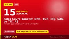 Falez Çevre Yönetim Antalya Muratpaşa 15 işçi alımı ilanı başvuru detayları