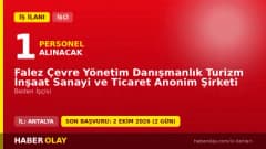 Falez Çevre Yönetim Antalya Muratpaşa 1 beden işçisi personel alımı ilanı 2026