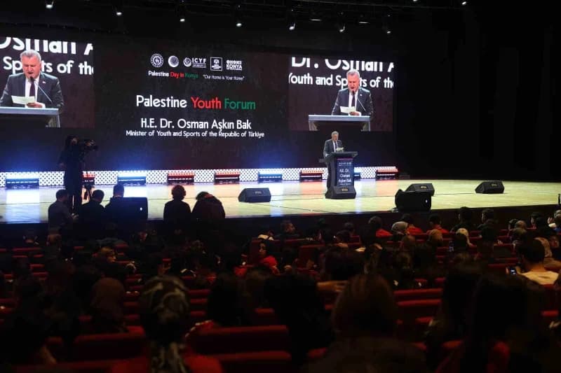 Filistin Gençlik Forumu, 2026 İslam İşbirliği Teşkilatı Gençlik Başkenti Konya'da yapıldı. Gençlik ve Spor Bakanı Aşkın