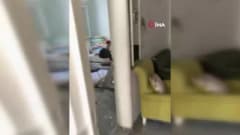Gaziantep Nizip ilçesinde deprem sonrası bir evin tavanında oluşan kısmi çökme ve hasar