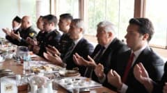 Beypazarı'nda Gaziler Haftası kapsamında Atatürk Anıtı'na çelenk sunma töreni ve protokol üyeleri ile gazilerin buluşmas