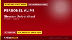 Giresun Üniversitesi öğretim üyesi alım ilanı 2026 başvuru detayları
