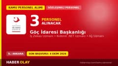 Göç İdaresi Başkanlığı sözleşmeli bilişim personeli alımı ilanı 2026