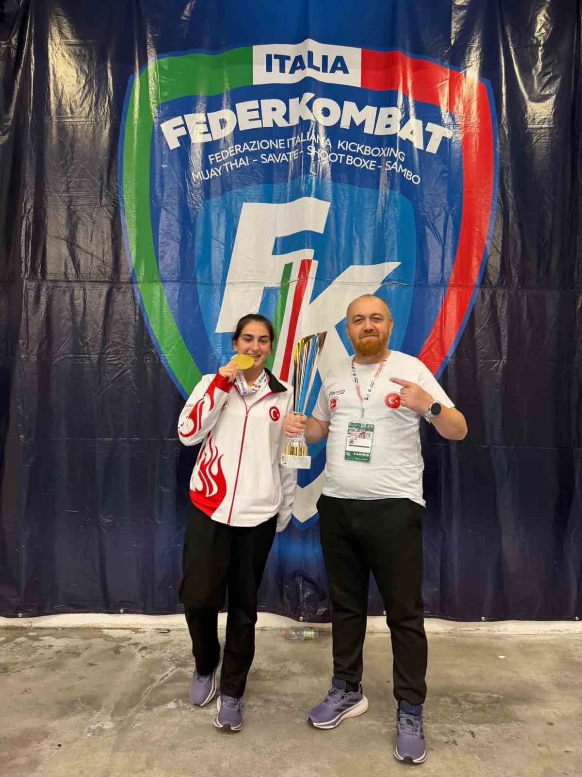 İtalya’da düzenlenen WAKO Dünya Kick Boks Şampiyonası’nda büyük bir başarıya imza atan Samsunlu sporcu Göknur Gülten, ge
