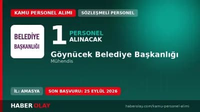 Göynücek Belediyesi sözleşmeli mühendis alımı başvuru duyurusu ve şartları