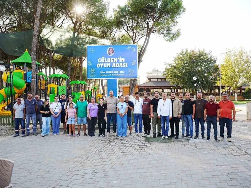 Germencik’te yenilenen çocuk oyun parkında Gülben Kayakuş’un adı yaşatılıyor