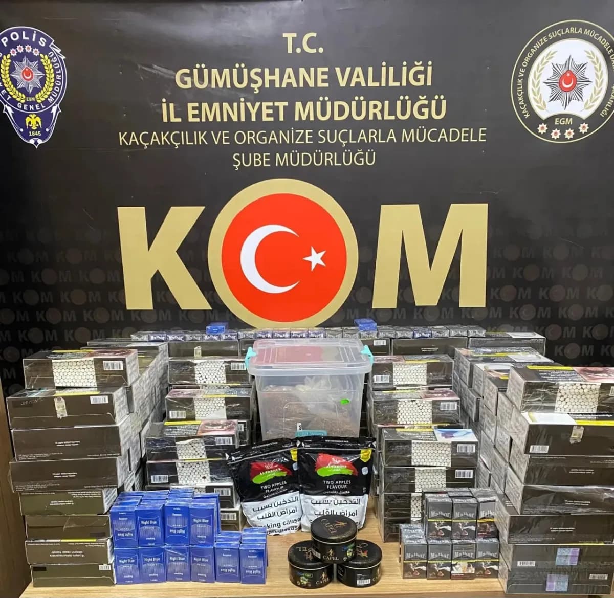 Gümüşhane’de polis ekipleri denetim sırasında araç ve şahıs sorgulaması yapıyor