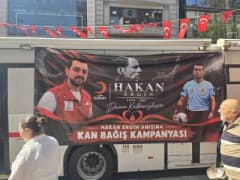 Zonguldak'ta futbol hakemi Hakan Ergin anısına düzenlenen kan bağışı kampanyasından görüntü
