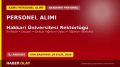 Hakkari Üniversitesi akademik personel ve öğretim üyesi alımı duyurusu