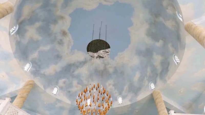 Kırşehir’de iç mimarisi ve cennet tasvirleriyle dikkat çeken Hamidiye Camii, sosyal medya fenomenlerinin yanı sıra vatan