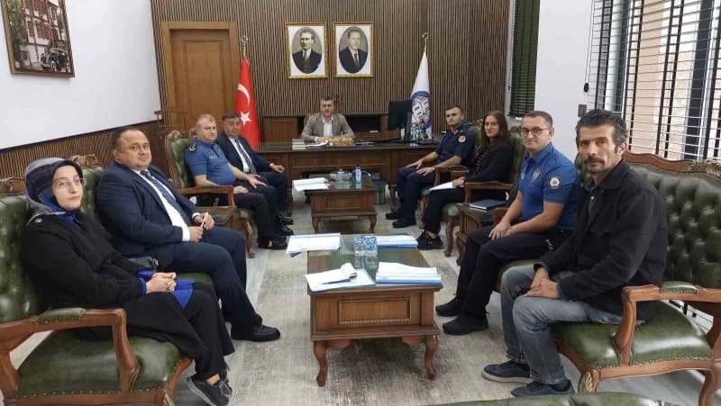 Havza ilçesinde düzenlenen spor güvenliği toplantısından katılımcılar
