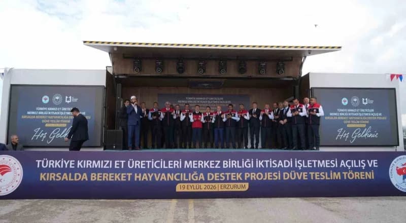 Erzurum’da Aziziye Hayvan Pazarı’nda Türkiye Kırmızı Et Üreticileri Merkez Birliği İktisadi İşletmesi Açılışı ve Kırsald