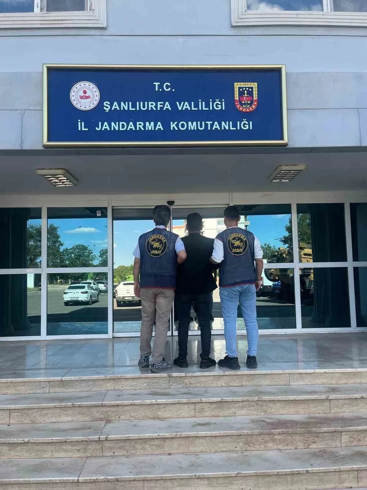 Şanlıurfa Karaköprü'de jandarma ekipleri hırsızlık zanlısını gözaltına alıyor
