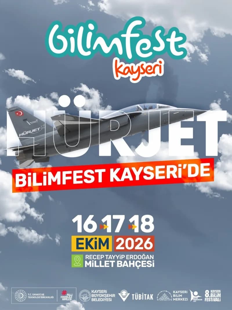 8. Bilimfest Kayseri’de Hürjet uçağı ve Türk Yıldızları gösteri uçuşu