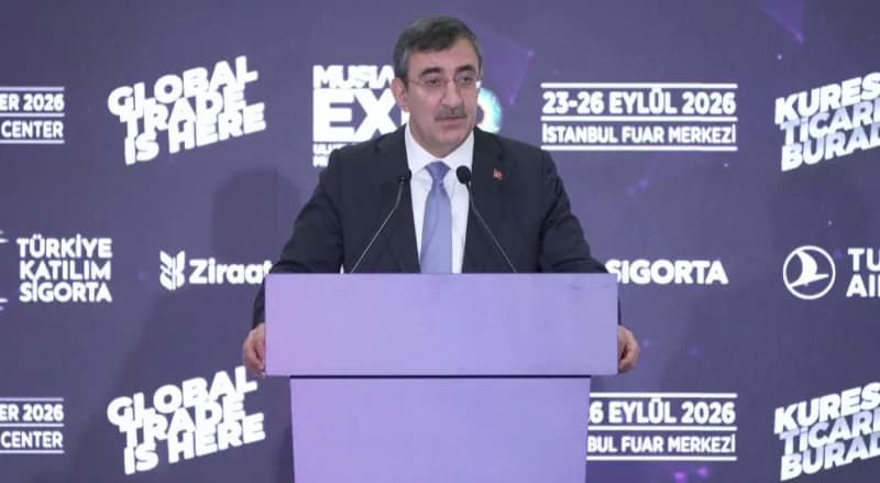 Cumhurbaşkanı Yardımcısı Cevdet Yılmaz, MÜSİAD EXPO ve IBF Uluslararası İş Forumu açılışında konuşma yaparken