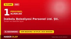 İnebolu Belediyesi Personel Ltd. Şti. turizm ve otelcilik işçisi alımı ilanı resmi