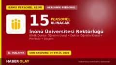 İnönü Üniversitesi 15 öğretim üyesi alımı için başvuru süreci ve şartları