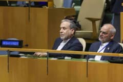İran Dışişleri Bakanı Abbas Arakçi, BM Genel Kurulu görüşmelerinde açıklama yaparken