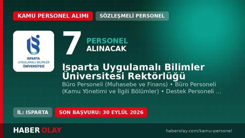 Isparta Uygulamalı Bilimler Üniversitesi sözleşmeli personel alımı ilanı 2026