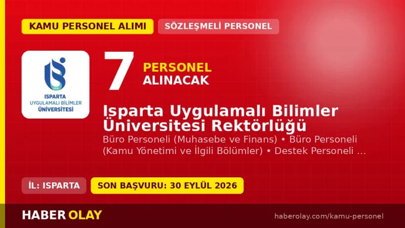 Isparta Uygulamalı Bilimler Üniversitesi sözleşmeli personel alımı ilanı 2026