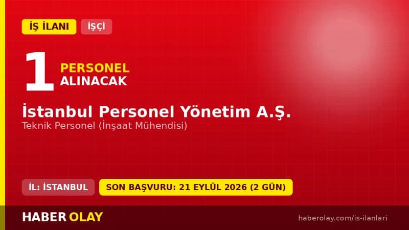 İSPER A.Ş. İstanbul Teknik Personel İnşaat Mühendisi işçi alımı ilanı